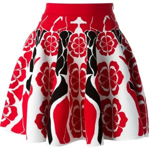 Alexander McQueen Flower Collage jacquard skirt